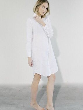 Assembly the Label SMALL 100% cotton white long sleeve mini shirt dress